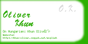 oliver khun business card